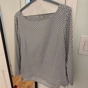 Dalia Black and White Patterned Blouse